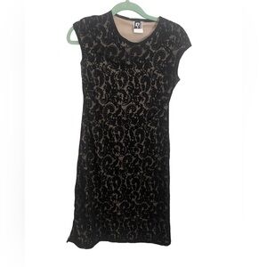 Vintage Free People Black Lace Shift‎ Dress Size Small Grunge Goth Witchy